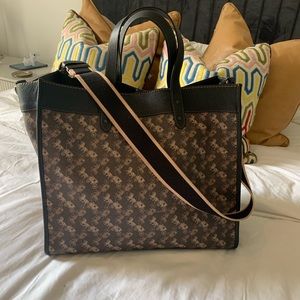 Coach Field Tote 40 Signature Brown EUC